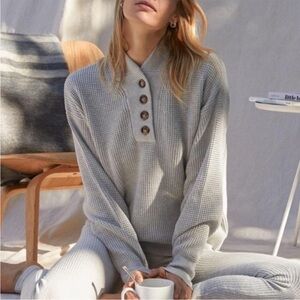 Lunya Cozy Cotton Silk Pocket Henley